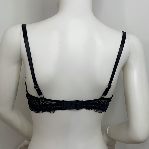 Vince Camuto Bra 36C Black Lace Adjustable Padded Stretchy Polyester Spandex - Picture 6 of 16
